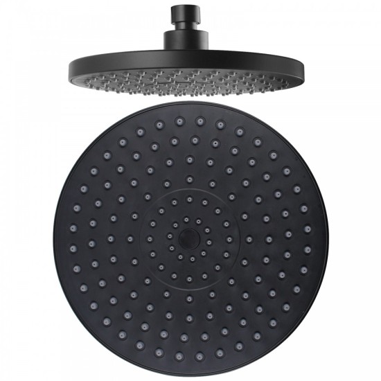 200mm 8" ABS Round Black Rainfall Shower Head 